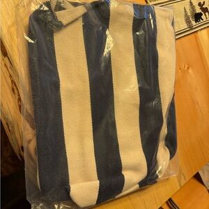 Source Unknown Blue and White Striped Tote Bag